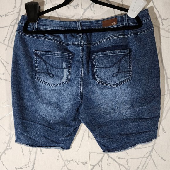 Lot 18 Patchwork Denim Mid Rise Bermuda Shorts - Picture 3 of 4